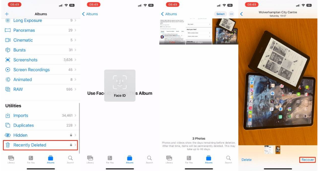 常州苹果14维修分享 iPhone14 上恢复已删除的照片 