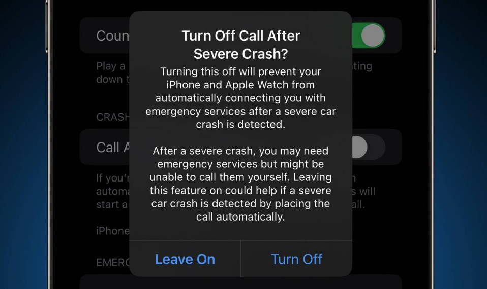 常州苹果14维修分享 iPhone 14 和 Apple Watch 上关闭崩溃检测 